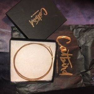 Catbird 3” handmade yellow gold hoops